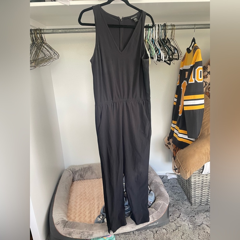 Athleta Black Sleeveless Jumpsuit Streamlined Silhouette